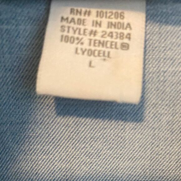 Soft Surroundings Denim Long Sleeve Top - Picture 5 of 6